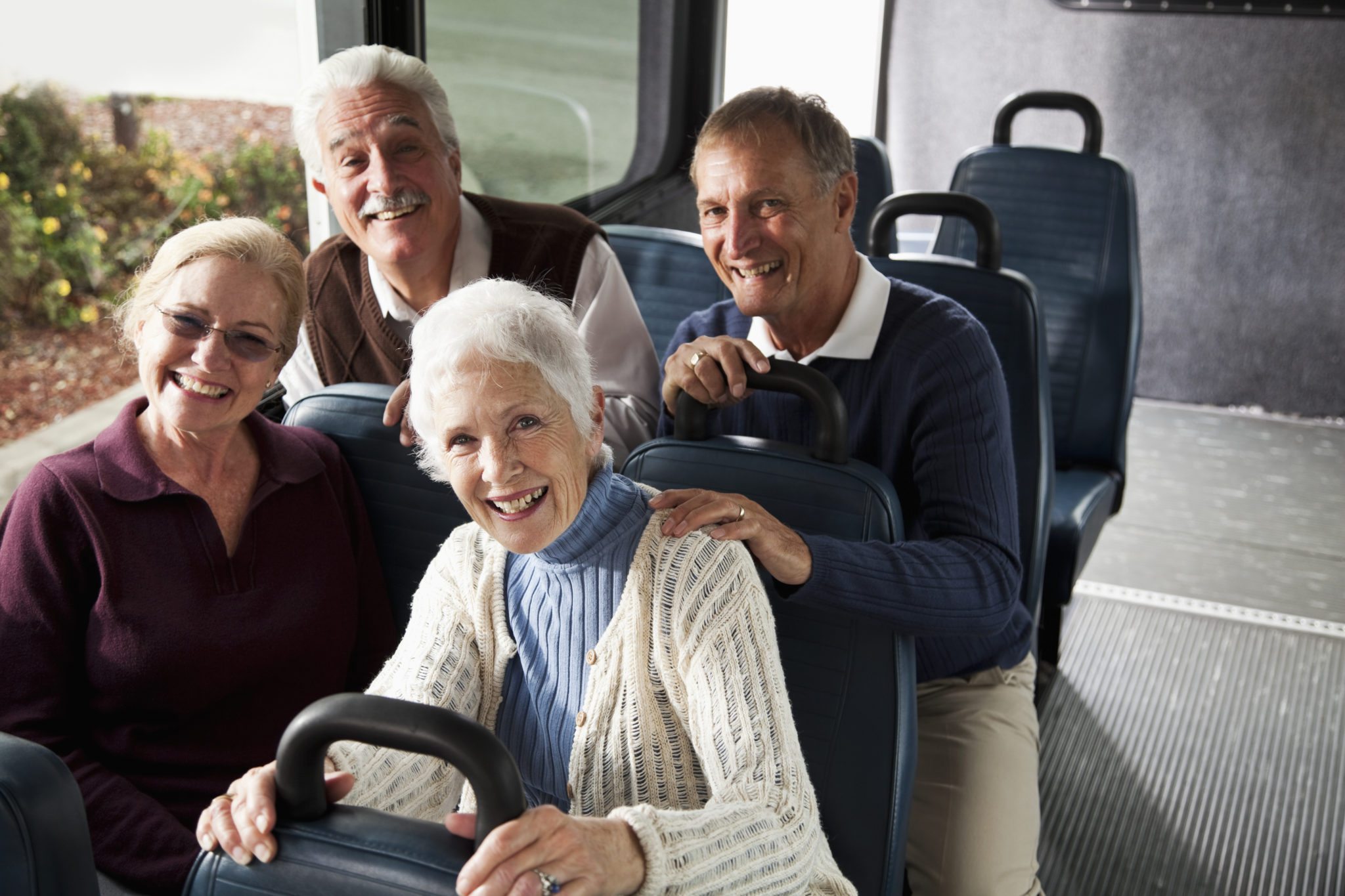Seniors in shuttle bus Carolina Thomas, LLC